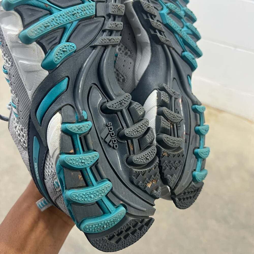 Adidas Kanadia TR Hiking Shoes Gray Blue Adiwear - Picture 16 of 16